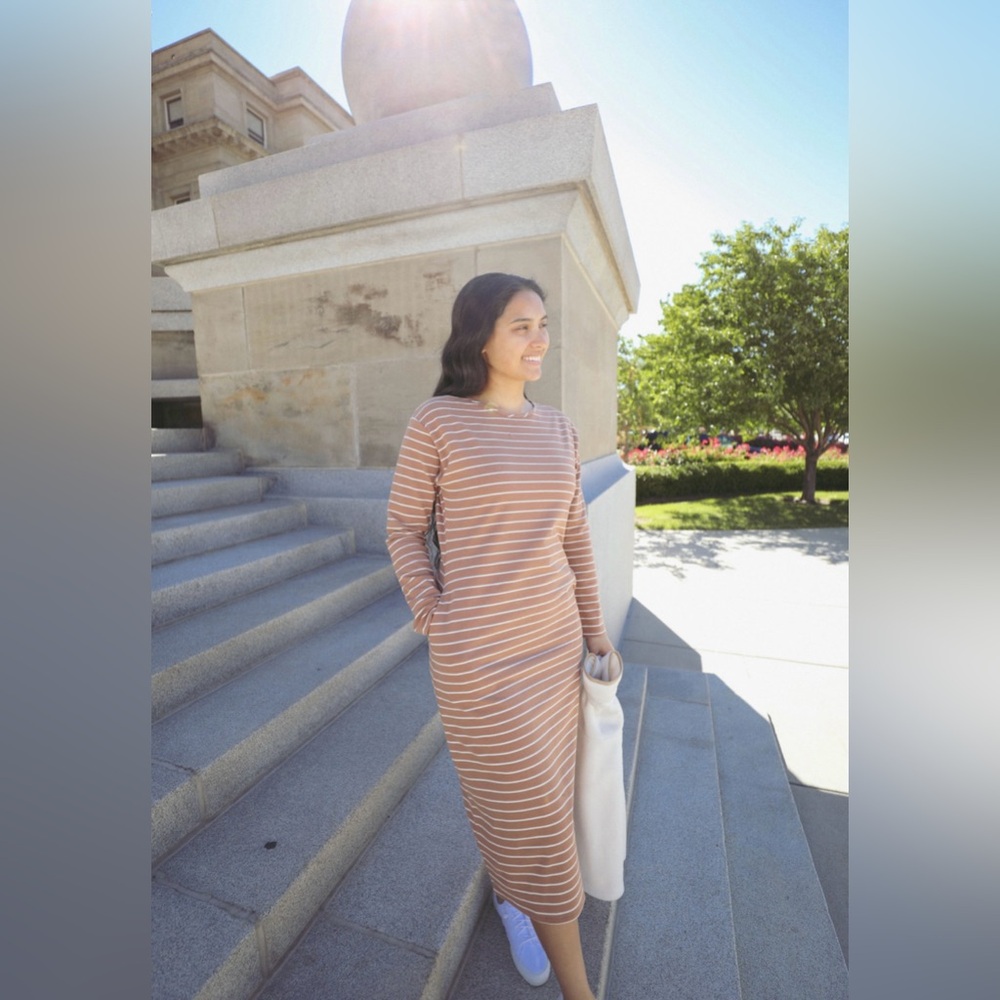 Dainty Jewells Casual Striped Midi Dress